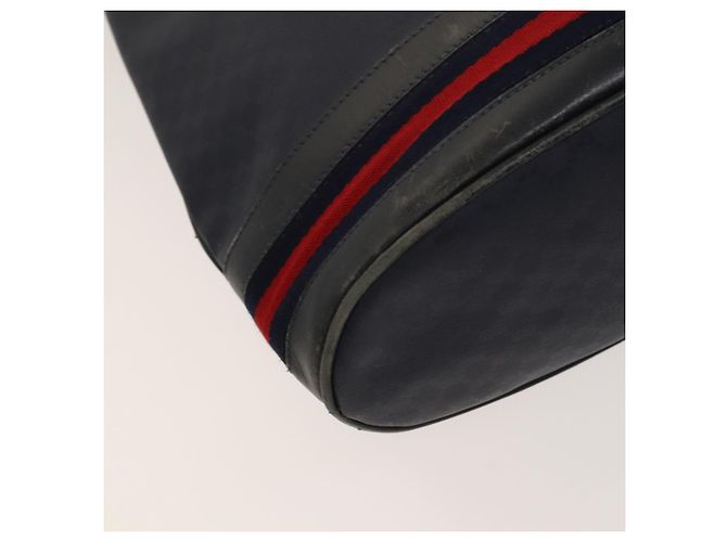 Borsa a Spalla Gucci Micro GG Supreme Sherry Line PVC Blu Navy Oro Auth 125756 D'oro - vista 15
