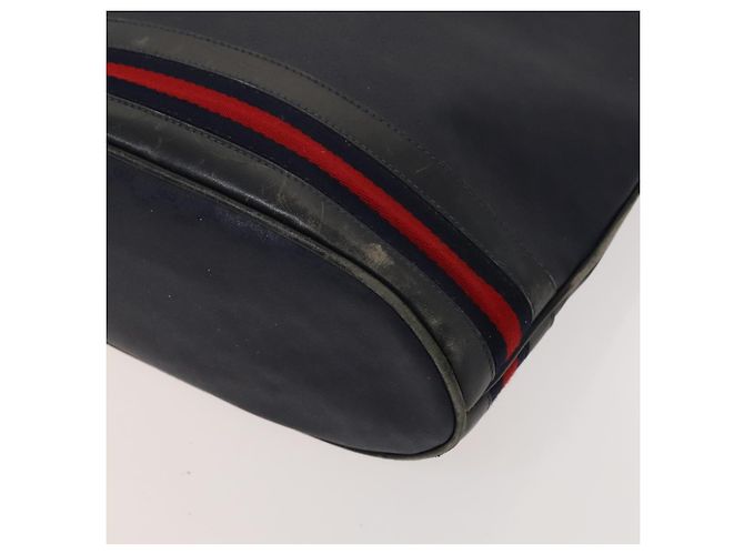 Borsa a Spalla Gucci Micro GG Supreme Sherry Line PVC Blu Navy Oro Auth 125756 D'oro - vista 8