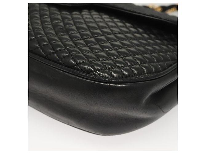 BALLY Borsa a Spalla in Pelle Trapuntata con Catena Nero Oro Auth BA3955 D'oro - vista 14
