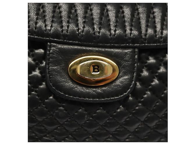 BALLY Borsa a Spalla in Pelle Trapuntata con Catena Nero Oro Auth BA3955 D'oro - vista 17