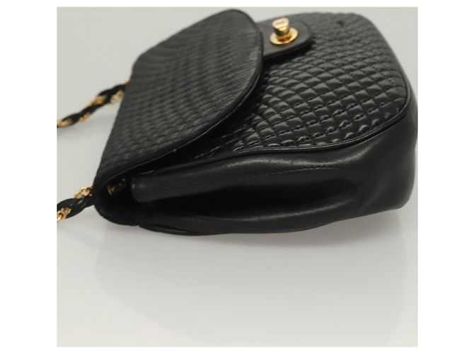 BALLY Borsa a Spalla in Pelle Trapuntata con Catena Nero Oro Auth BA3955 D'oro - vista 4