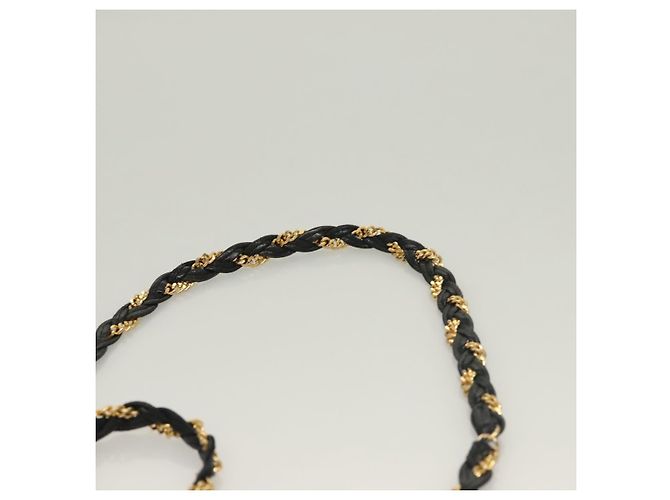 BALLY Borsa a Spalla in Pelle Trapuntata con Catena Nero Oro Auth BA3955 D'oro - vista 8