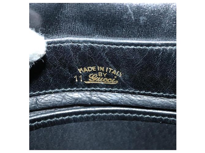 Borsa a spalla in pelle nera e oro della linea Sherry di GUCCI Auth ep9327 Nero D'oro - vista 12
