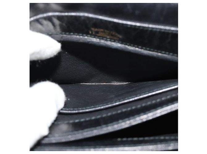 Borsa a spalla in pelle nera e oro della linea Sherry di GUCCI Auth ep9327 Nero D'oro - vista 20