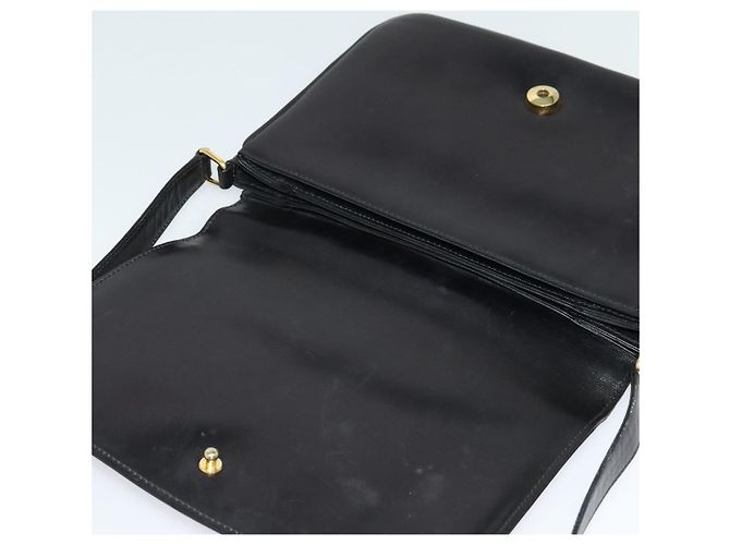 Borsa a spalla in pelle nera e oro della linea Sherry di GUCCI Auth ep9327 Nero D'oro - vista 9
