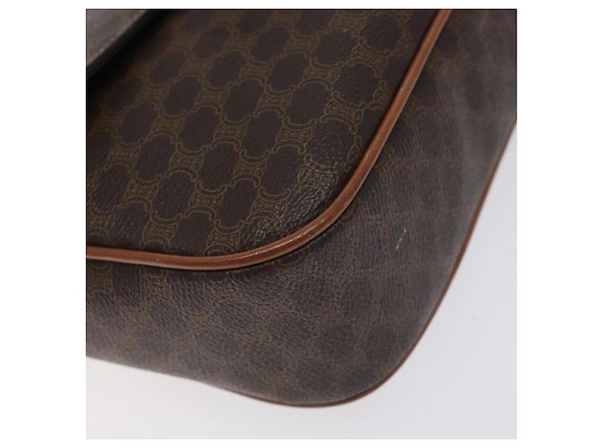 Céline CELINE Macadam Canvas Schultertasche aus PVC-Leder Braun Gold Auth 128760 Golden - Ansicht 14