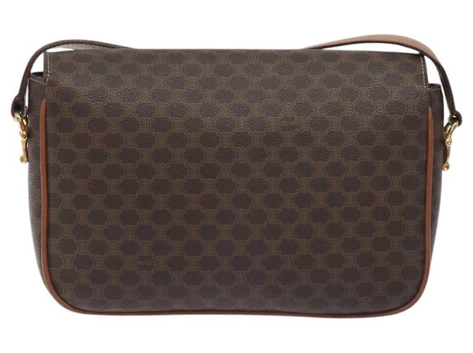 Céline CELINE Macadam Canvas Schultertasche aus PVC-Leder Braun Gold Auth 128760 Golden - Ansicht 2