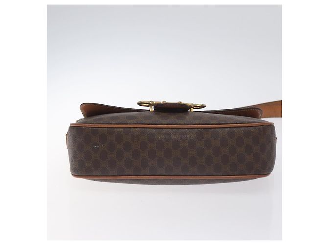 Céline CELINE Macadam Canvas Schultertasche aus PVC-Leder Braun Gold Auth 128760 Golden - Ansicht 5