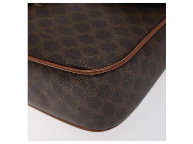 Céline CELINE Macadam Canvas Schultertasche aus PVC-Leder Braun Gold Auth 128760 Golden - Ansicht 9