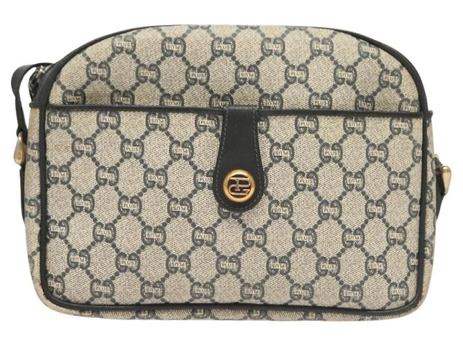 Borsa a Spalla GUCCI GG Plus Supreme PVC Blu Navy Oro Auth BA3799 D'oro - vista 13