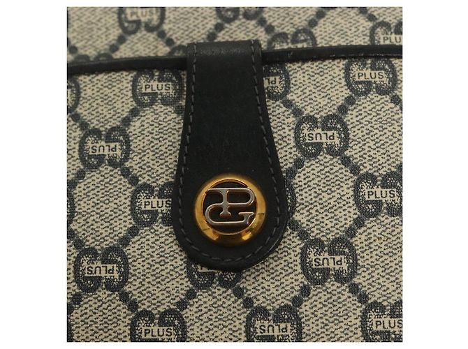 Borsa a Spalla GUCCI GG Plus Supreme PVC Blu Navy Oro Auth BA3799 D'oro - vista 18