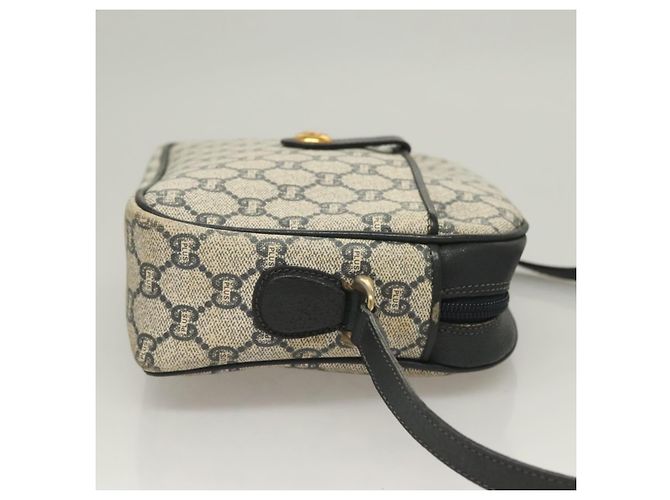 Borsa a Spalla GUCCI GG Plus Supreme PVC Blu Navy Oro Auth BA3799 D'oro - vista 3