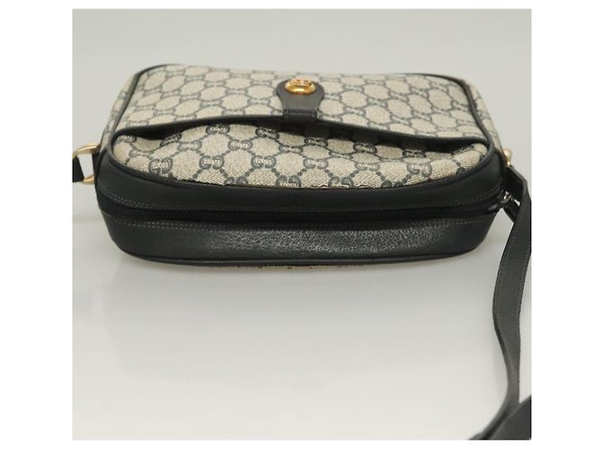Borsa a Spalla GUCCI GG Plus Supreme PVC Blu Navy Oro Auth BA3799 D'oro - vista 6