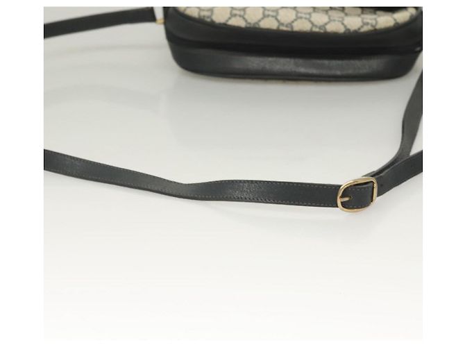 Borsa a Spalla GUCCI GG Plus Supreme PVC Blu Navy Oro Auth BA3799 D'oro - vista 7