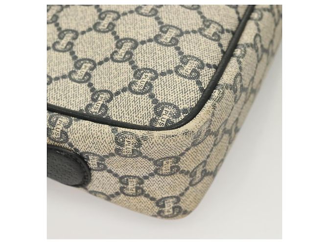 Borsa a Spalla GUCCI GG Plus Supreme PVC Blu Navy Oro Auth BA3799 D'oro - vista 8