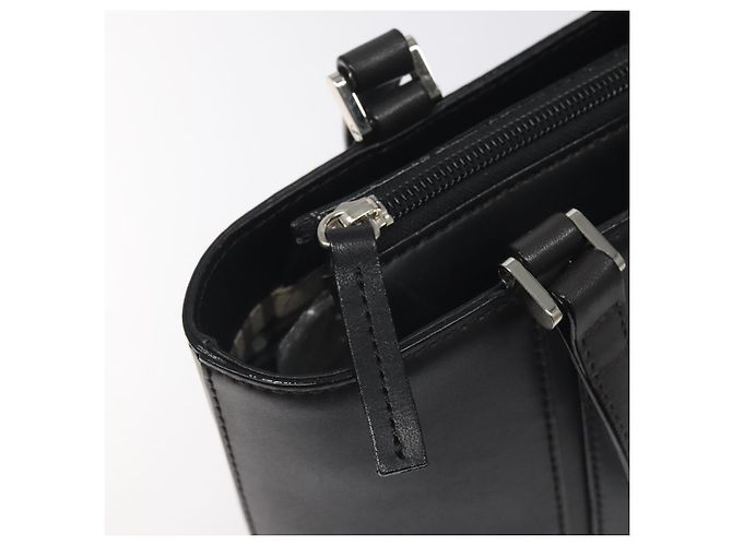 Borsa a mano in pelle nera e argento autentica BURBERRY ep9535 Nero - vista 10