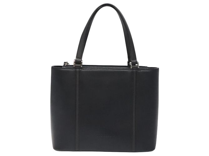 Borsa a mano in pelle nera e argento autentica BURBERRY ep9535 Nero - vista 13