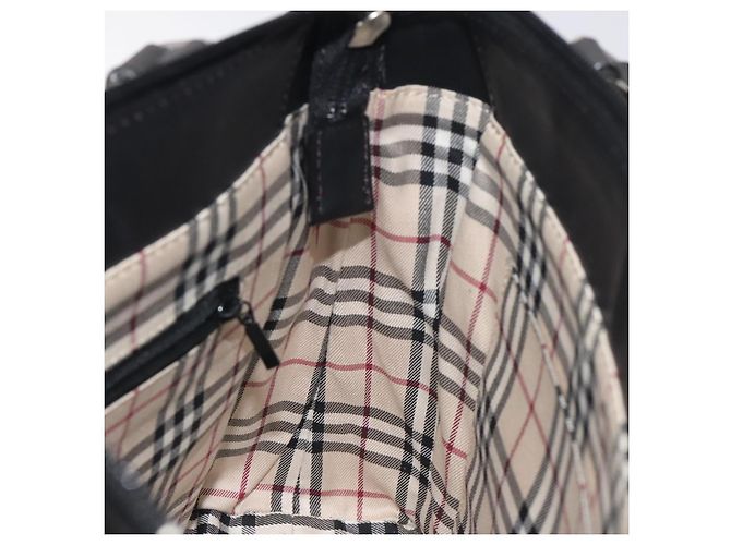 Borsa a mano in pelle nera e argento autentica BURBERRY ep9535 Nero - vista 17