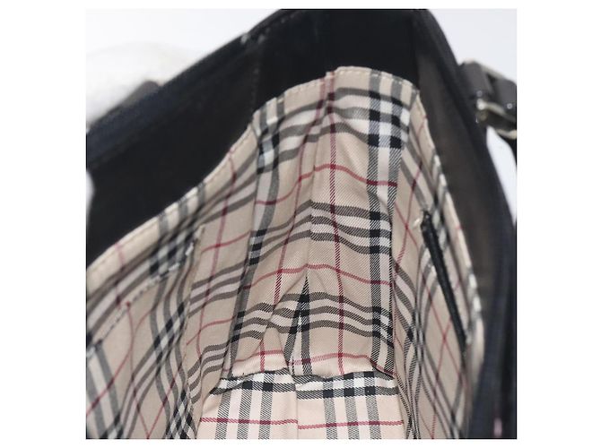 Borsa a mano in pelle nera e argento autentica BURBERRY ep9535 Nero - vista 18