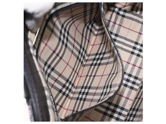 Borsa a mano in pelle nera e argento autentica BURBERRY ep9535 Nero - vista 19