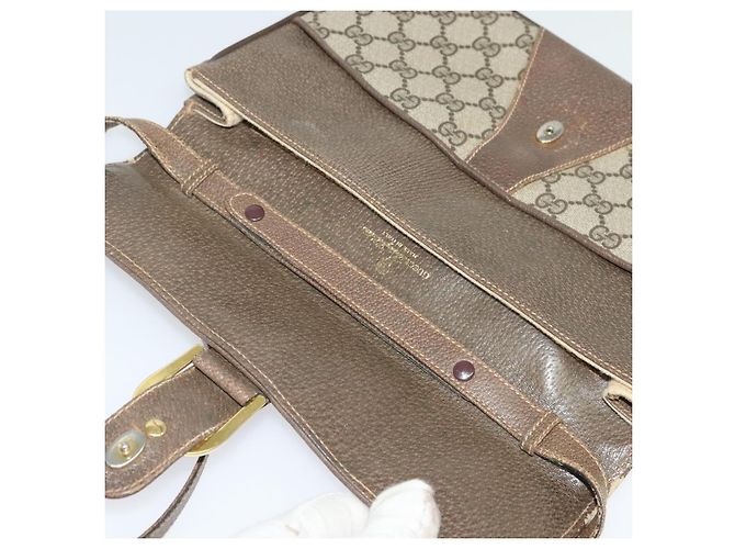 Gucci Sac à bandoulière GG Supreme en PVC beige et or Auth th6212 Doré - vue 10