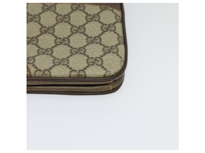 Gucci Sac à bandoulière GG Supreme en PVC beige et or Auth th6212 Doré - vue 14