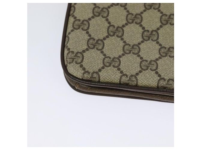 Gucci Sac à bandoulière GG Supreme en PVC beige et or Auth th6212 Doré - vue 15