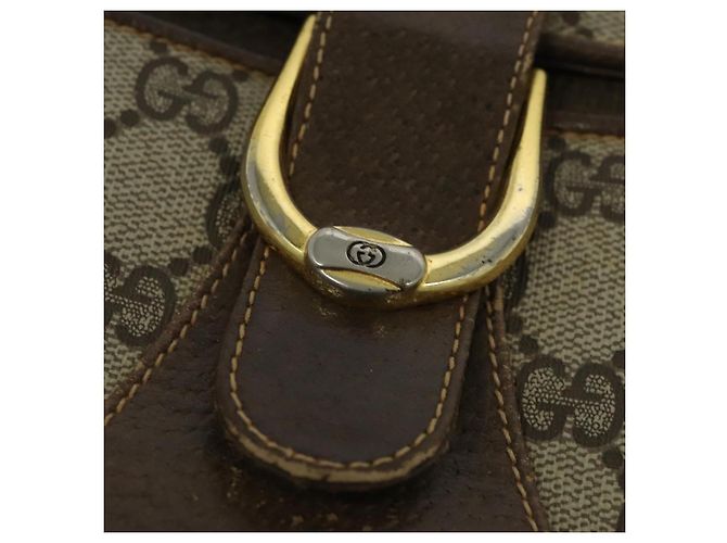 Gucci Sac à bandoulière GG Supreme en PVC beige et or Auth th6212 Doré - vue 17