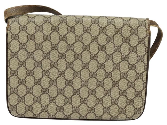 Gucci Sac à bandoulière GG Supreme en PVC beige et or Auth th6212 Doré - vue 2