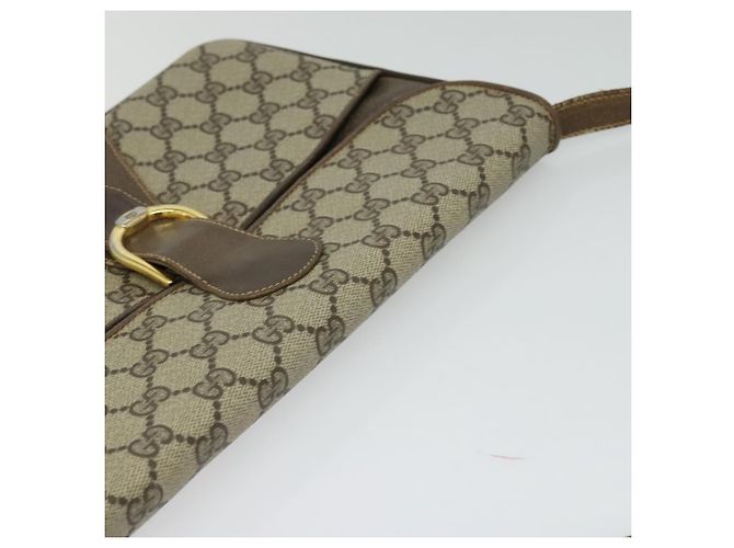 Gucci Sac à bandoulière GG Supreme en PVC beige et or Auth th6212 Doré - vue 6