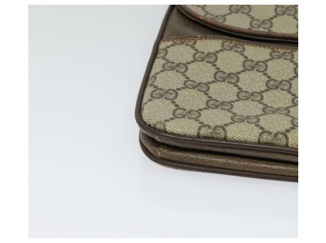 Gucci Sac à bandoulière GG Supreme en PVC beige et or Auth th6212 Doré - vue 9