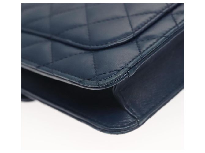 Borsa a Spalla CHANEL in Pelle di Agnello Blu CC Auth BA3679 - vista 16