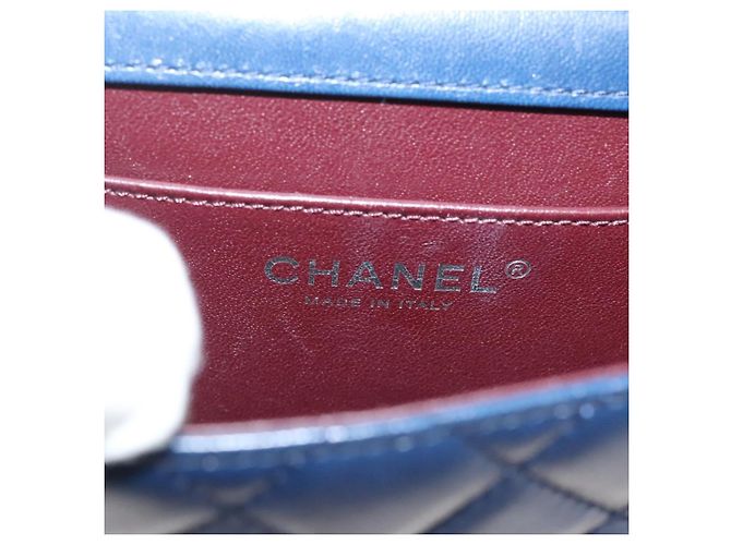Borsa a Spalla CHANEL in Pelle di Agnello Blu CC Auth BA3679 - vista 21
