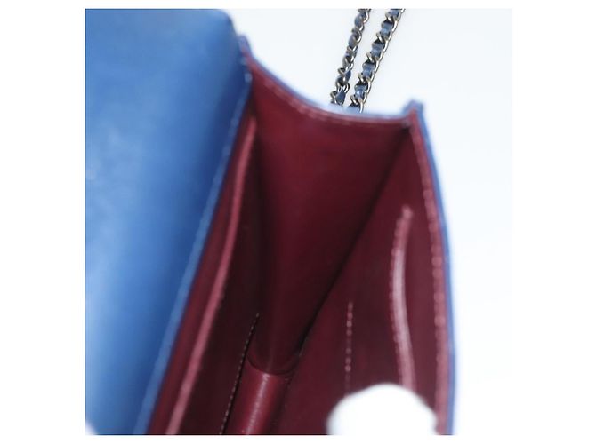 Borsa a Spalla CHANEL in Pelle di Agnello Blu CC Auth BA3679 - vista 22