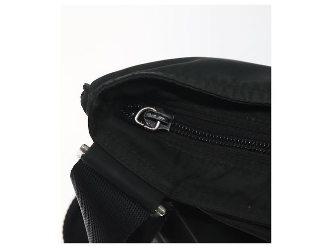 Borsa a Spalla PRADA in Nylon Nero Argento Autentica mr1401 - vista 10