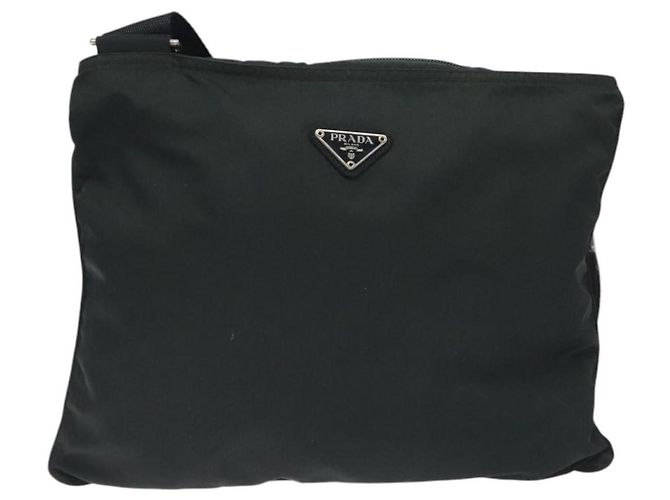 Borsa a Spalla PRADA in Nylon Nero Argento Autentica mr1401 - vista 13