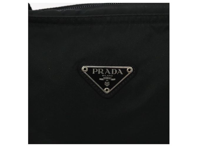 Borsa a Spalla PRADA in Nylon Nero Argento Autentica mr1401 - vista 17