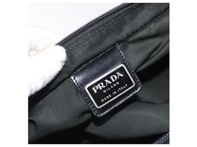 Borsa a Spalla PRADA in Nylon Nero Argento Autentica mr1401 - vista 18