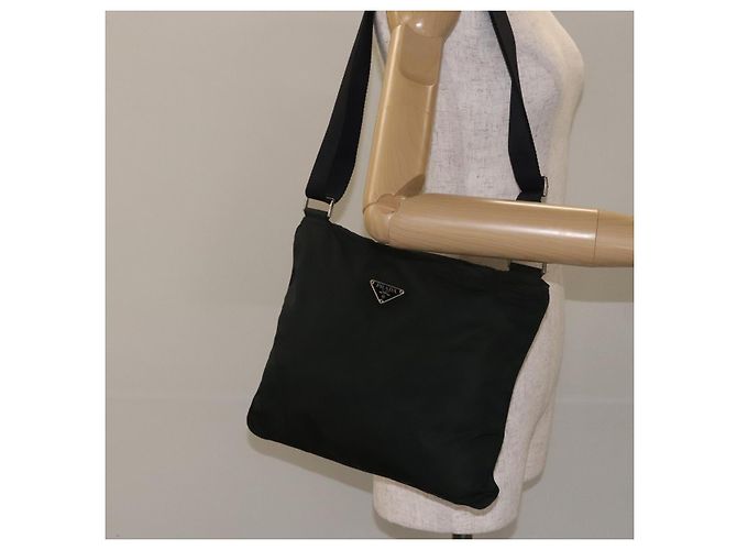 Borsa a Spalla PRADA in Nylon Nero Argento Autentica mr1401 - vista 21