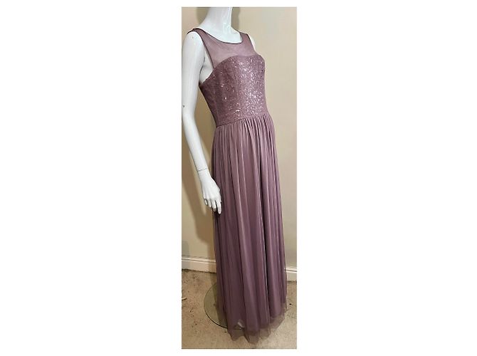 Vera Wang Abito da sera malva in tulle e paillettes Rosa - vista 6