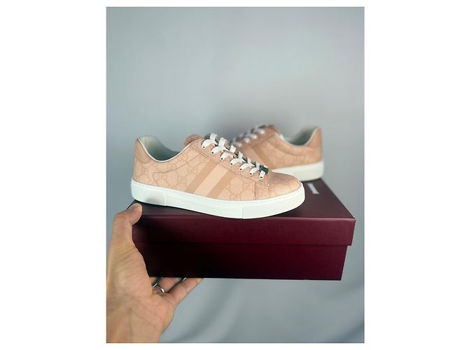 Gucci Ace Monogram Sneaker Rosa Leder Gr. 37 Pink - Ansicht 2