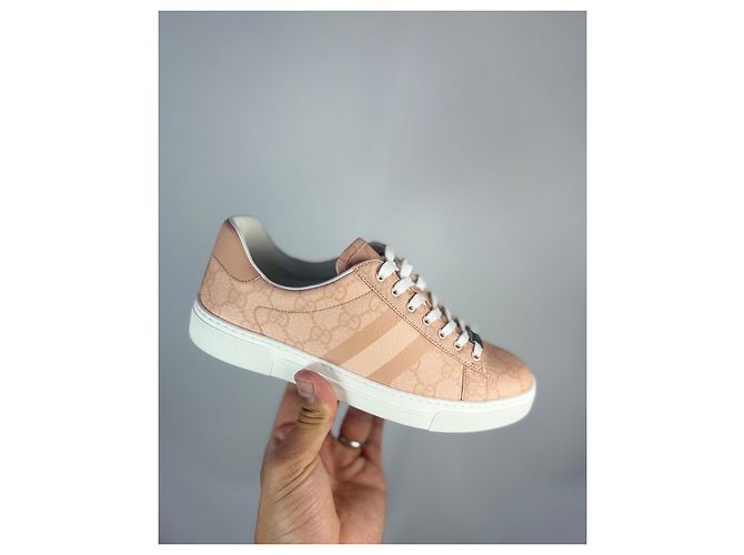 Gucci Ace Monogram Sneaker Rosa Leder Gr. 37 Pink - Ansicht 3