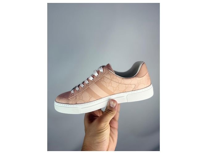Gucci Ace Monogram Sneaker Rosa Leder Gr. 37 Pink - Ansicht 5
