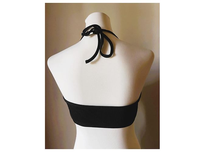 Autre Marque Wunderschönes schwarzes Midi-Kleid von Benetton, Cut-Out-Modell, Größe S, neu - Ansicht 3