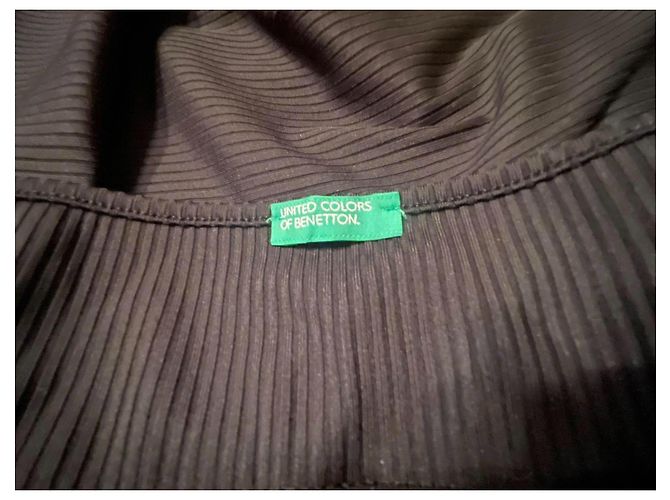 Autre Marque Wunderschönes schwarzes Midi-Kleid von Benetton, Cut-Out-Modell, Größe S, neu - Ansicht 4