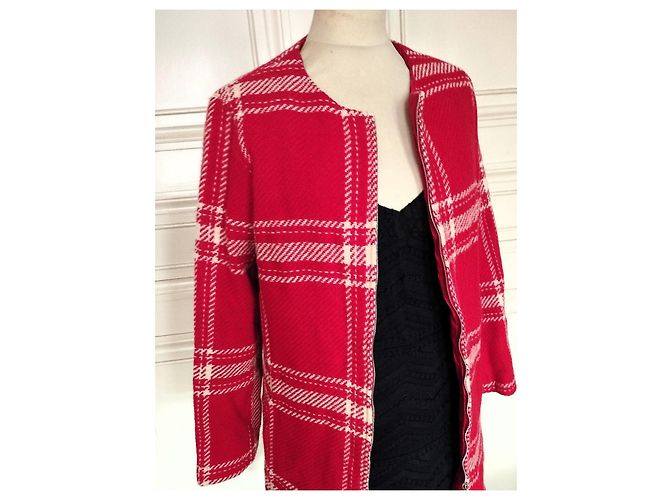 Agnès b. Red Wool Coat Size 44 - view 13