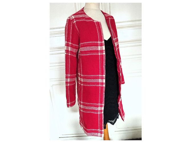 Agnès b. Red Wool Coat Size 44 - view 14