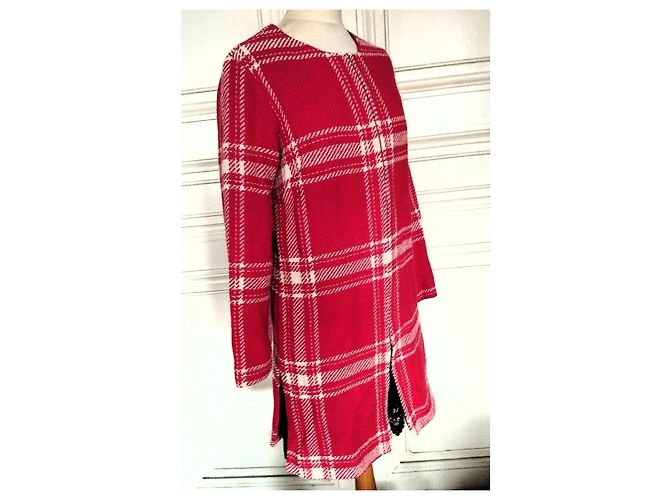 Agnès b. Red Wool Coat Size 44 - view 15