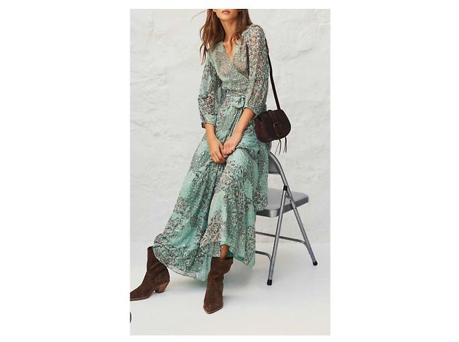 Vestido Ba&Sh Oriane verde de viscosa - vista 5