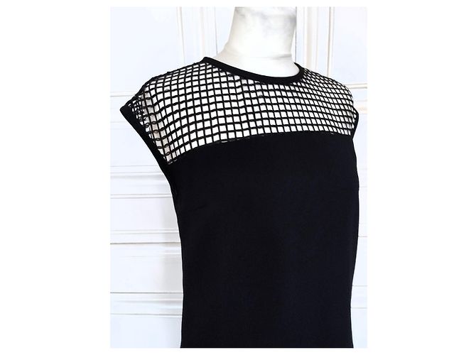 Karl Lagerfeld Schwarzes Karo Viscose Kleid - Ansicht 12